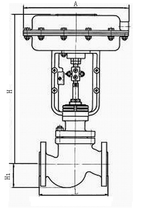 ZJHP精小型气动薄膜单座调节阀结构图纸