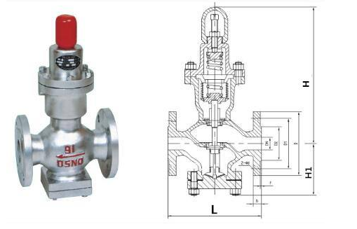 Y44H~Y44Y直接作用波纹管减压阀结构图