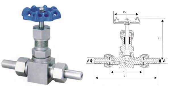 J21W-64P外螺纹高压针型阀结构图