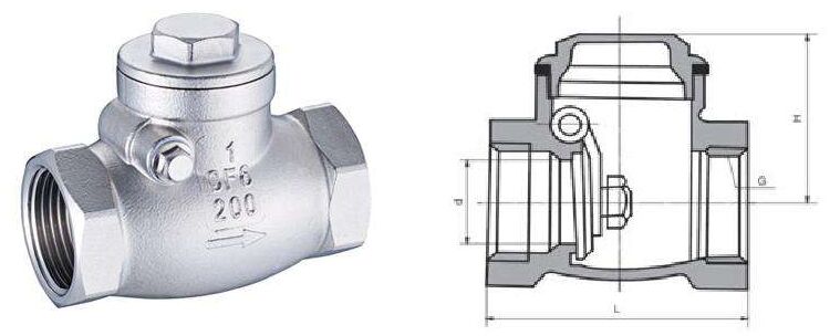内螺纹旋启式止回阀结构图
