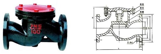 升降式止回阀H41T结构图