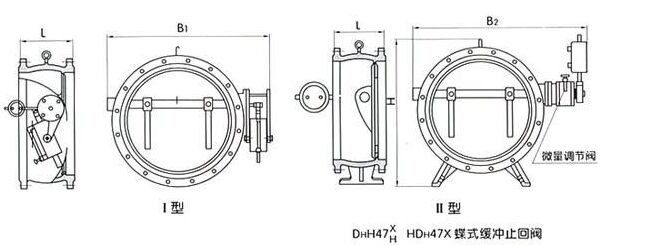 HH47.H47XF.HDH47X蝶式缓冲止回阀结构图