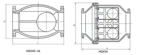 HQ44X,HQ45X球型止回阀结构图