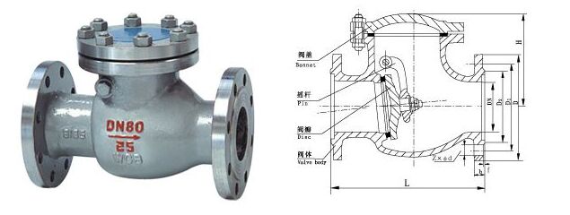 国标旋启式止回阀结构图