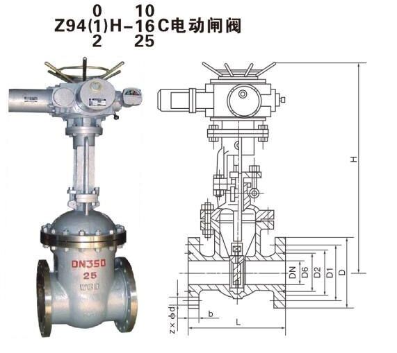 电动闸阀Z940W结构图