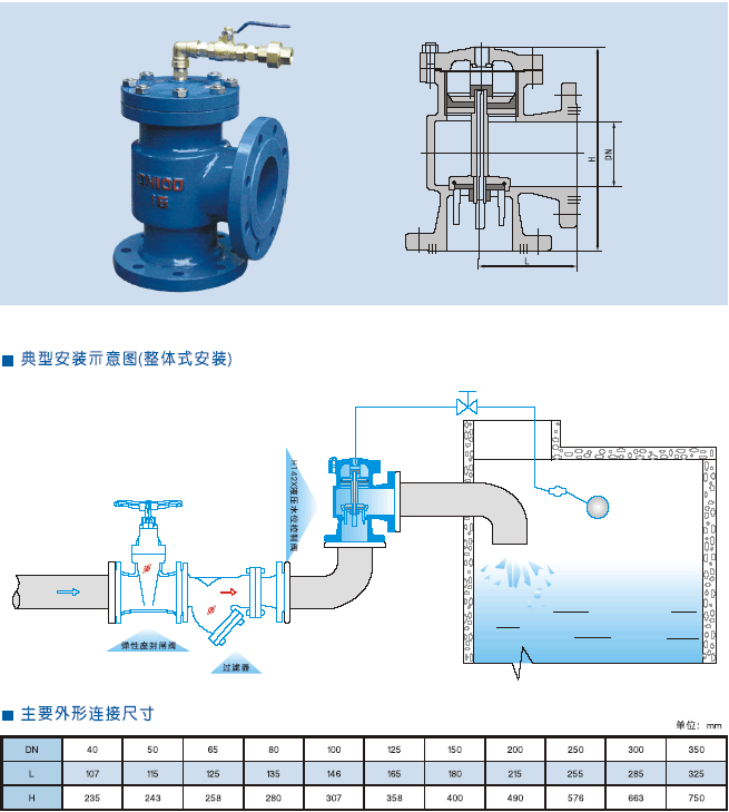 H142X液压机水位控制阀安装示意图